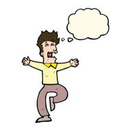 cartoon terrified man with thought bubble N163