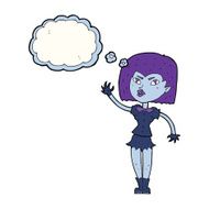 cartoon pretty vampire girl with thought bubble N21