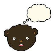 cartoon black bear face with thought bubble N24