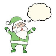 cartoon santa claus with thought bubble N138