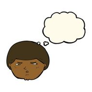 cartoon annoyed man with thought bubble N60