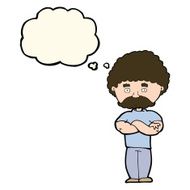 cartoon dad with folded arms thought bubble N8