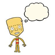 cartoon robot with thought bubble N115