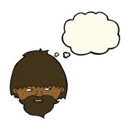 cartoon bearded man with thought bubble N32