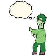 cartoon vampire with thought bubble N99