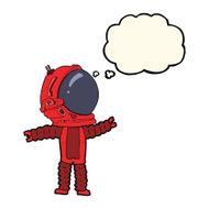 cartoon astronaut with thought bubble N82