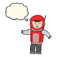 cartoon astronaut with thought bubble N83
