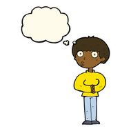 cartoon curious man with thought bubble N51