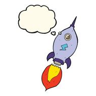 cartoon spaceship with thought bubble N19