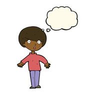 cartoon surprised man with thought bubble N96