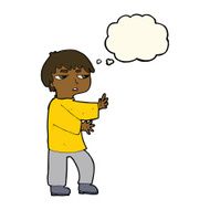cartoon man gesturing with thought bubble N21
