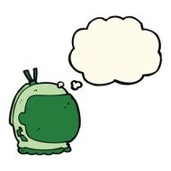cartoon astronaut helmet with thought bubble N21