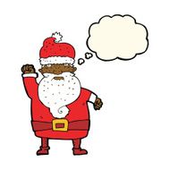 cartoon angry santa claus with thought bubble N13