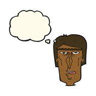 cartoon angry face with thought bubble N19