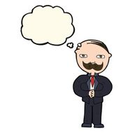 cartoon old man with mustache thought bubble N22