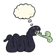 cartoon snake with thought bubble N44