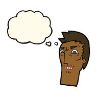 cartoon angry face with thought bubble N20