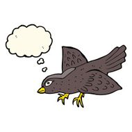 cartoon bird with thought bubble N205