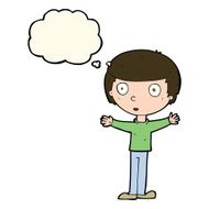 cartoon surprised man with thought bubble N101