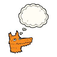 cartoon fox head with thought bubble N11