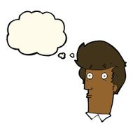 cartoon surprised expression with thought bubble N7