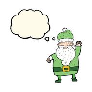 cartoon angry santa claus with thought bubble N14