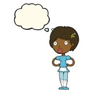 cartoon woman in french maid outfit with thought bubble N7