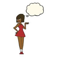 cartoon pretty woman with thought bubble N200