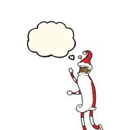 cartoon skinny santa with thought bubble N7