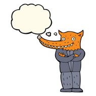 cartoon fox man with thought bubble N41