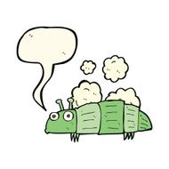 cartoon bug with thought bubble N27
