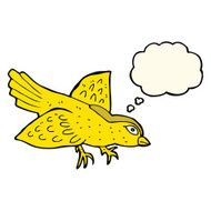 cartoon bird with thought bubble N206