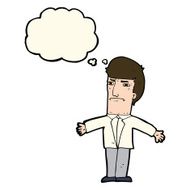 cartoon annoyed boss with thought bubble N8