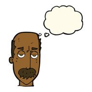 cartoon bored old man with thought bubble N13