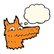 cartoon fox head with thought bubble N12