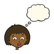 cartoon shocked expression with thought bubble N13
