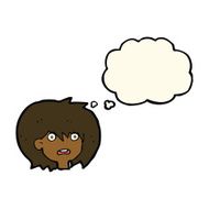 cartoon shocked expression with thought bubble N14