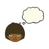 cartoon girl staring with thought bubble N6