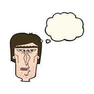 cartoon angry face with thought bubble N21