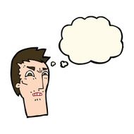 cartoon angry face with thought bubble N22