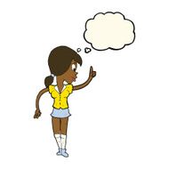 cartoon girl with idea thought bubble N14