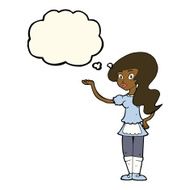 cartoon waitress with thought bubble N23