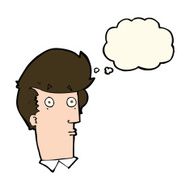 cartoon surprised expression with thought bubble N8
