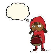 little red riding hood cartoon with thought bubble N6