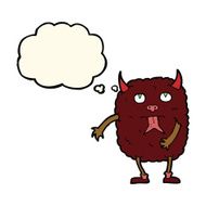 funny cartoon monster with thought bubble N19