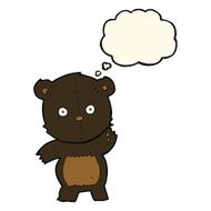 cute cartoon black bear with thought bubble N53