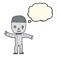 cartoon robot with thought bubble N119