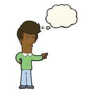 cartoon man pointing with thought bubble N138