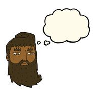 cartoon bearded man with thought bubble N34