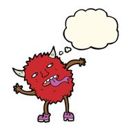 funny cartoon monster with thought bubble N21